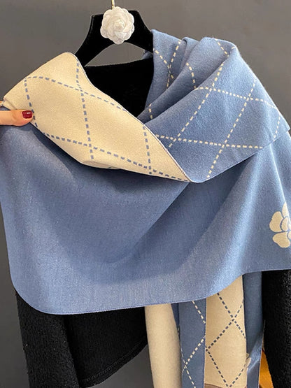 Écharpe cachemire artificiel Camellia chaude épaisse