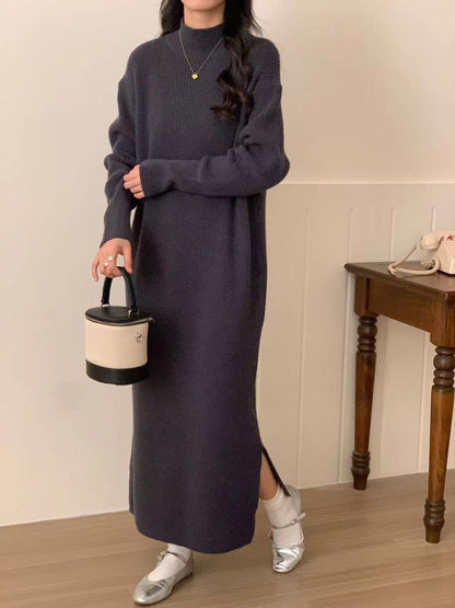 Robe en tricot de base à col roulé