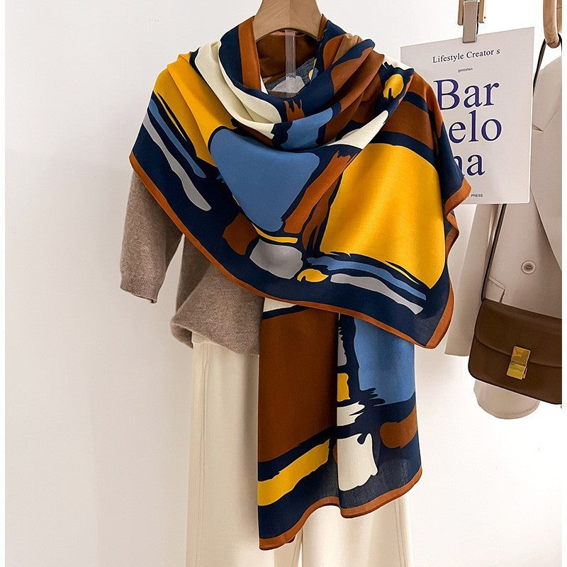 Écharpe de couleur mince et chaude Talma