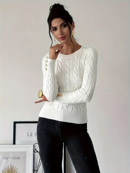 Pull à col rond pour femme d'automne et d'hiver