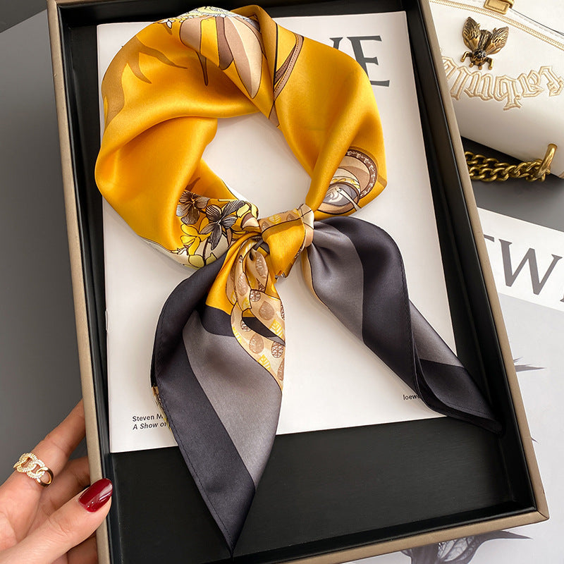Écharpe carrée pour femmes en soie de mûrier de printemps