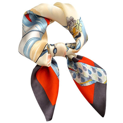 Écharpe carrée pour femmes en soie de mûrier de printemps