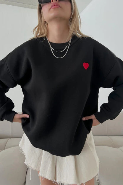 Pull à col rond doux à la mode décontractée pour femmes