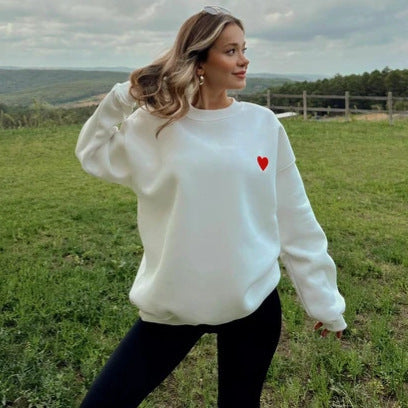 Pull à col rond doux à la mode décontractée pour femmes